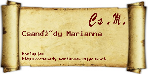 Csanády Marianna névjegykártya