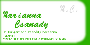marianna csanady business card