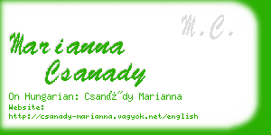 marianna csanady business card